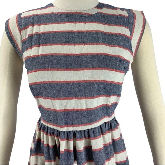 Freeway Small Dress Linen USA Red White Blue Cap S - Picture 6 of 6